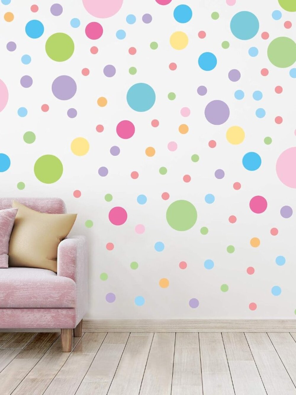 Colored Polka Dots Wall Decals - 12 Sheets 276 Pcs Removable Colorful Polka Dots